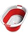 Vremi Collapsible Plastic Laundry Basket - Large Folding Pop Up Laundry Basket Space Saving Storage Container Organizer for Kids Toys or College Dorm Rooms - Decorative Laundry Hamper - Red and White