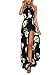 FFLMYUHULIU Women's Sexy Split Floral Off-Shoulder Beach Party Maxi Dress (Small, C2602-Black)