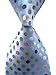 Elfeves Men's Classic Polka Dot Blue Green Jacquard Woven Silk Tie Formal Necktie (One Size, Light Blue)