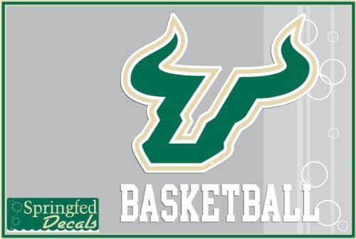 USF BULLS BASKETBALL w/ BULL HORNS Vinyl Decal South Florida Car Truck Sticker