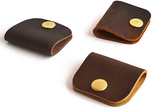 Marlondo Leather Cord Keepers - Set of 10 (Dark Brown)