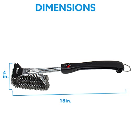 Kona Grill Brush and Scraper 360 Straight Edge Compatible with