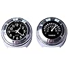 MASO 2 stuks 7/8 inch motorfiets stuur klok en thermometer universele waterdichte motorfiets stuur klok (zwart)