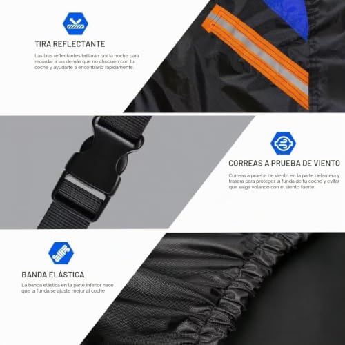 GUNHYI Breathable Waterproof Car Cover, SUV Cover for Cars Volkswagen VW T-Roc Tiguan Limited, Black Blue Full Garage Tarpaulin for Protection Against Dust Rain Sun.