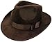 Jacobson Hat Company Men's Deluxe Fedora - Suede Finish, Brown, Adult
