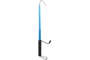 DOITOOL Telescopic Fishing Gaff with Spear Hook Adjustable 47 to 65 cm Hand Fish Gaff Hook with Rubber Nonslip Handle and Lan