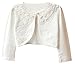 SMILING PINKER Little Girls' Long Sleeve Lace Bolero Cardigan Shrug(7-8 Years,Ivory)