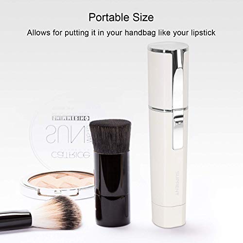 SUPRENT Facial Hair Removal for Women, Facial Hair Remover for Cheek, Lips, Chin and Neck, IPX7 Waterproof, 1 AA Battery-Include (Crystal White)