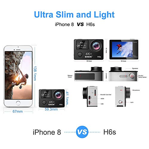 DU Action Kameras 4K WiFi 170° Weitwinkel Wasserdicht 32M Unterwasserkamera Ultra Full HD Sport Action Kamera… – Bild 7