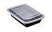 Food & Health Microwavable Microwave Safe Food Container Lid Bento Box ((150) 38oz Rectangular Food Container)