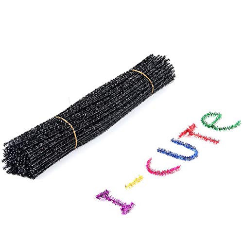 MOJITO LIVING 100pcs 30cm Sequin Chenille Stems Pipe Cleaners For Kids Handmade Puzzle Toy Diy Crafts Supplies Colorful Pipe Party Accessories