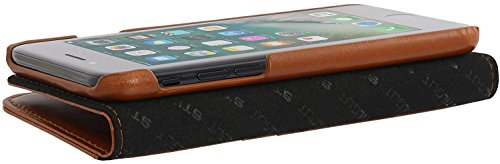 StilGut Talis, Wallet-Case with Slots, Genuine Leather Cover for iPhone 8 Plus & iPhone 7 Plus (5.5"), Cognac Brown