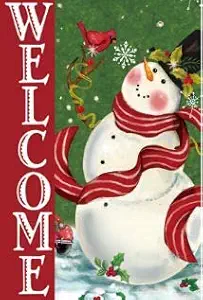 Welcome Snowman Christmas Garden Flag - 28