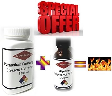 SURVIVAL PACK / Potassium Permanganate (6 Oz) and Glycerin (1 Oz) / USA Made / Same Day SHIP