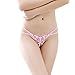 Balakie Women's Sexy Panties, Transparent Womens Open Panties Low-waist Hollow Pearl Massage T Pants (One Size, Pink)
