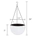 Vencer 11 Inch Round Resin Self Watering Hanging Basket,Water Indicator,Modern Decorative Planter Pot for All House Plants,White,VF-050