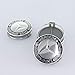puzhanyou Wheel Center Caps for Mercedes Benz 75mm - Wreath Cover Chrome Emblem (4Pcs) (Black)