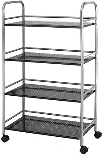 DJSMsnj Kitchen Storage, Metal Storage Cart Kitchen Multi-function Storage Rack Rust-proof Environmentally Friendly Trolley Cutlery Racks (Color : 60cm, Size : Four floors)