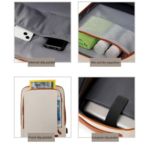 Mochila Viagem Avião Expansível Impermeável Resistente Grande Capacidade Mala de Bordo Bagagem de Mão com Saída USB Multifuncional