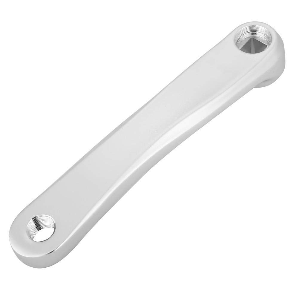 Broco 170mm Left Crank Arm, 170mm Bike Aluminum Alloy Left Single Chain Crank Arm Replacement (Silver-Square Hole)