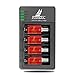 FARSAIL RCR123A Rechargeable Battery Compatible with Arlo VMC3030 VMK3200 VMS3330 3430 3530 Wireless Security Cameras, Alarm System, 4-Pack 3.7V CR123A Arlo Batteries Rechargeable and Charger