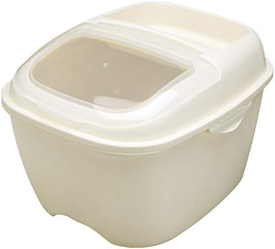 RSLG 10KG Flip Cover Sealed Multi-function Rice Bucket Storage Box Kitchen Household (Beige)