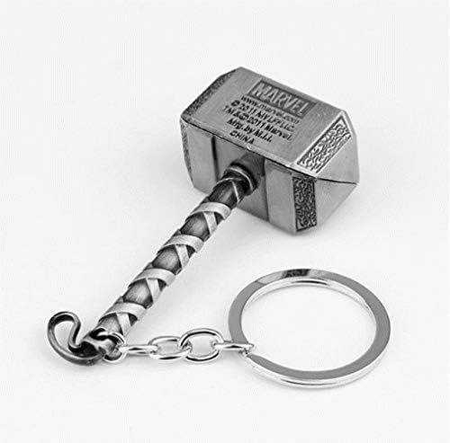 Kzfs Keychain Vintage Charm The Avengers Alliance Thor Hammer Keychain Antique silver