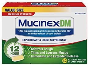 Mucinex DM 12 Hr Max Strength Expectorant & Cough Suppressant Tablets, 42ct - Pack of 3