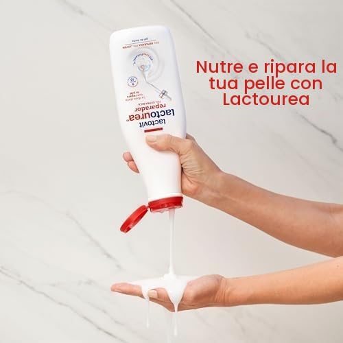 - Lactourea, idratante e nutriente, pelle forte e giovane, consistenza cremosa e leggera, con proteine di calcio, per pelli molto secche o extra secche - 750 ml