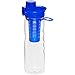 FlavFusion 25 oz Infuser Water Bottle with Locking Flip Top Lid (Blue)