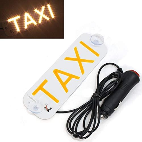 Taxi Sign, Taxi LED Light Sign Décor for Cars LED Removable Rideshare Driver Taxi Light up Sign Decor Accessories for DC 12