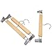 LOHAS Home 10-Pack Natural Finish Wooden Pant Skirt Hangers with 2-Adjustable Anti-Rust Clips