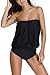 Dokotoo Womens Solid Soft Cup Strapless Tankini With Triangular Briefs