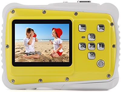 Kids Digital Camera – Waterproof to 3 Meters – HD Video Recorder and 5 Mega Pixels – Shockproof Childrens Camera (Yellow)
