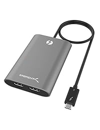 Sabrent - Adaptador Thunderbolt 3 a HDMI 2.0 dual [admite hasta dos monitores 4K 60Hz en Mac y algunos sistemas Windows] (TH-W3H2)