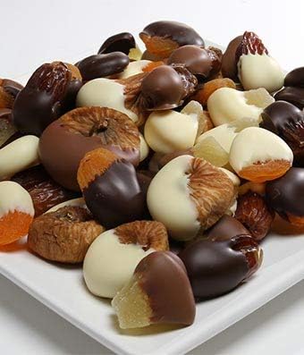 Gift - Belgian Chocolate Covered Dried Fruits ( pineapples, apricots, dates and figs) - 1 LB