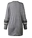 BTFBM Women Boho Long Sleeve Open Front Knit Cardigan with Pockets Bohemian Knitted Sweater Outwear Coat Tops (Grey, Small)