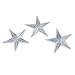 Yalulu 20Pcs Silver Star Embroidered Iron On/Sew On Badge Applique Patch for Clothing