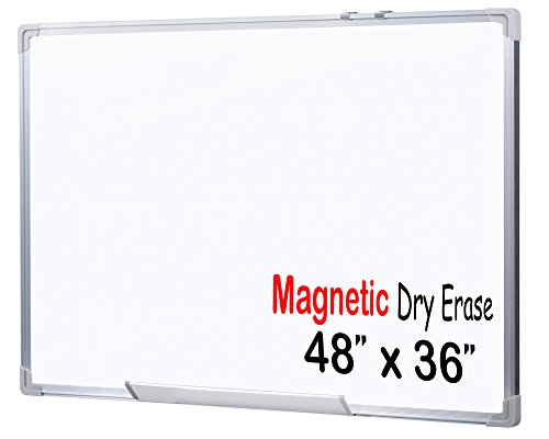 EGI MWB901201 48x36-Inch Magnetic Dry Erase White Board with Aluminum Frame and Wall Mounting Brackets