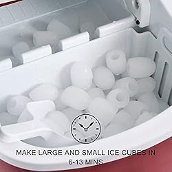 VGAZE Red Portable Compact Electric Ice Maker