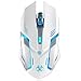 Wireless Gaming Mouse, VEGCOO C8 Silent Click Wireless Rechargeable Mouse with Colorful LED Lights and 2400/1600/1000 DPI 400mah Lithium Battery for Laptop and Computer (C9 White)