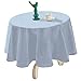 YEMYHOM Round Tablecloth 60 Inch Spill-Proof Oil-Proof Microfiber Table Cover Machine Washable Indoor Outdoor Circle Table Cloth for Spring Summer Party Picnic Camping (Light Blue)