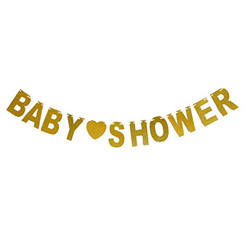 Veewon Baby Shower Banner Gold Glitter Letters Baby First 1st Birthday Party Garland Decoration Favor