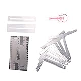 Domybest 13 pcs Premium Luthier Tools Set-Pin Puller Keychain,Double Sided Gauge Ruler,9pcs Stainless Steel Understring Radius Gauges,2 Protector Guards