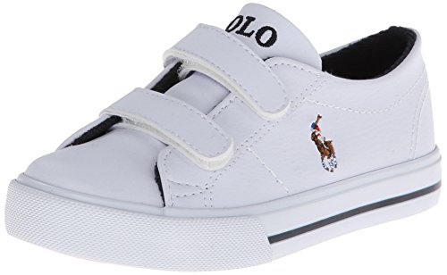 Polo Ralph Lauren Kids SCHOLAR EZ Sneaker (Toddler),White,9 M US Toddler