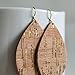 Cork, Italian Leather, Sterling Silver & Gold Plated Petal Earrings // Cork with Gold Flecks and Leather // Joanna Gaines Inspired // Lightweight Statement Earrings
