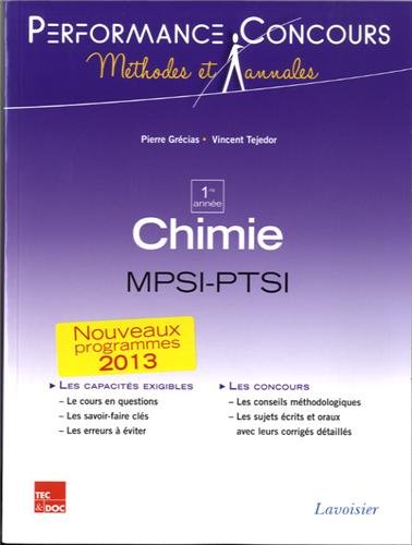 Chimie, 1re année MPSI-PTSI