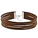 JoJo & Lin Multilayer Leather Choker Necklace for Women Girls Choker Velvet Necklace Adjustable (Brown)