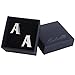 Salutto Men's Letter A Cufflinks 1 Pair with Gift Box (A)