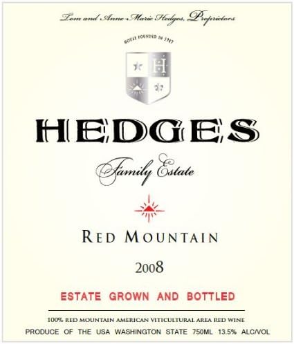 2008 Hedges Family Estate Red Mountain Red Blend 750 mL Wine